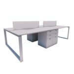 Orion Cluster of 4 Workstation with Fixed Pedestal