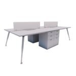 Spyder Cluster of 4 Workstation with Fixed Pedestal